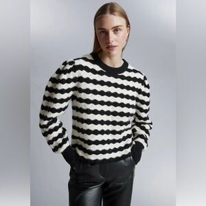 & OTHER STORIES Scalloped Crochet Merino Jumper